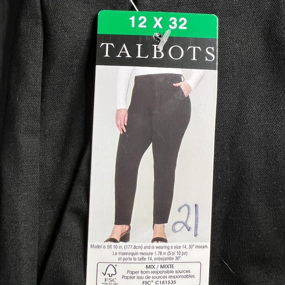 Talbots 12X32 Black Dress Pants